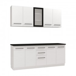 ΣΥΝΘΕΣΗ ΚΟΥΖΙΝΑΣ RAJNA 200 ΛΕΥΚΟ/ΜΑΥΡΟ ΜΑΤ 200x51x200εκ