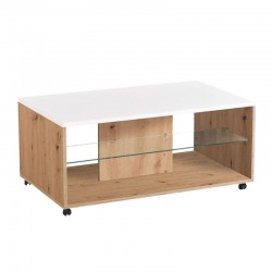 ΤΡΑΠΕΖΑΚΙ ΣΑΛΟΝΙΟΥ BERT ARTISAN OAK-ΛΕΥΚΗ ΛΑΚΑ 101x60x45εκ