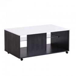 ΤΡΑΠΕΖΑΚΙ ΣΑΛΟΝΙΟΥ BERT BLACK GREY WOOD-ΛΑΚΚΑ 101x60x45εκ