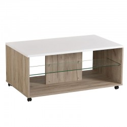 ΤΡΑΠΕΖΑΚΙ ΣΑΛΟΝΙΟΥ BERT GREY OAK-ΛΕΥΚΗ ΛΑΚΑ 101x60x45εκ