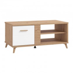 ΤΡΑΠΕΖΑΚΙ ΣΑΛΟΝΙΟΥ BRETAGNA ARTISAN OAK-ΛΕΥΚΟ HIGH GLOSS FOIL 120x60x53,5εκ a.p.r