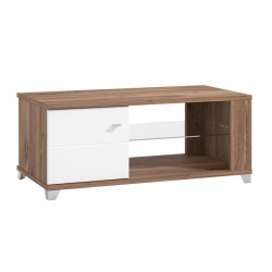 ΤΡΑΠΕΖΑΚΙ ΣΑΛΟΝΙΟΥ BURGUNDY ΛΕΥΚΟ-FLAGSTAFF OAK-ΛΕΥΚΟ HIGH GLOSS FOIL 118x60x48,5εκ s.p.k