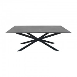 ΤΡΑΠΕΖΑΚΙ ΣΑΛΟΝΙΟΥ Fylliana FL017 ΜΕ ΓΚΡΙ ΚΕΡΑΜΙΚΗ ΕΠΙΦΑΝΕΙΑ ΚΑΙ ΜΑΥΡΑ ΜΕΤΑΛΛΙΚΑ ΠΟΔΙΑ 120x70x45εκ