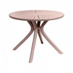 ΤΡΑΠΕΖΙ ΠΛΑΣΤΙΚΟ ΣΤΡΟΓΓΥΛΟ FYLLIANA FL8100 CAPPUCCINO ΧΡΩΜΑ 100x75εκ