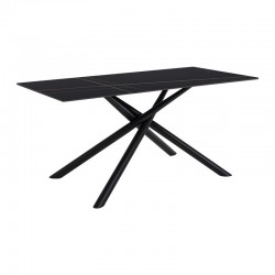 ΤΡΑΠΕΖΙ ΤΡΑΠΕΖΑΡΙΑΣ Fylliana FL1603 ΚΕΡΑΜΙΚΗ ΕΠΙΦΑΝΕΙΑ ΜΕ ΜΕΤΑΛΛΙΚΑ ΠΟΔΙΑ ΜΑΥΡΟ ΧΡΩΜΑ 180x90x76εκ