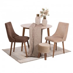 ΤΡΑΠΕΖΙ ΤΡΑΠΕΖΑΡΙΑΣ ΣΤΡΟΓΓΥΛΟ Fylliana Max S 90x75 MACCHIATO